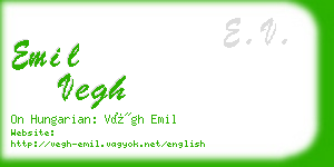 emil vegh business card